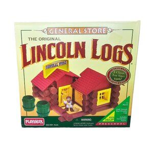 Vintage Lincoln Logs 1996 General Store Playskool 52 Pieces Real Wood New Sealed